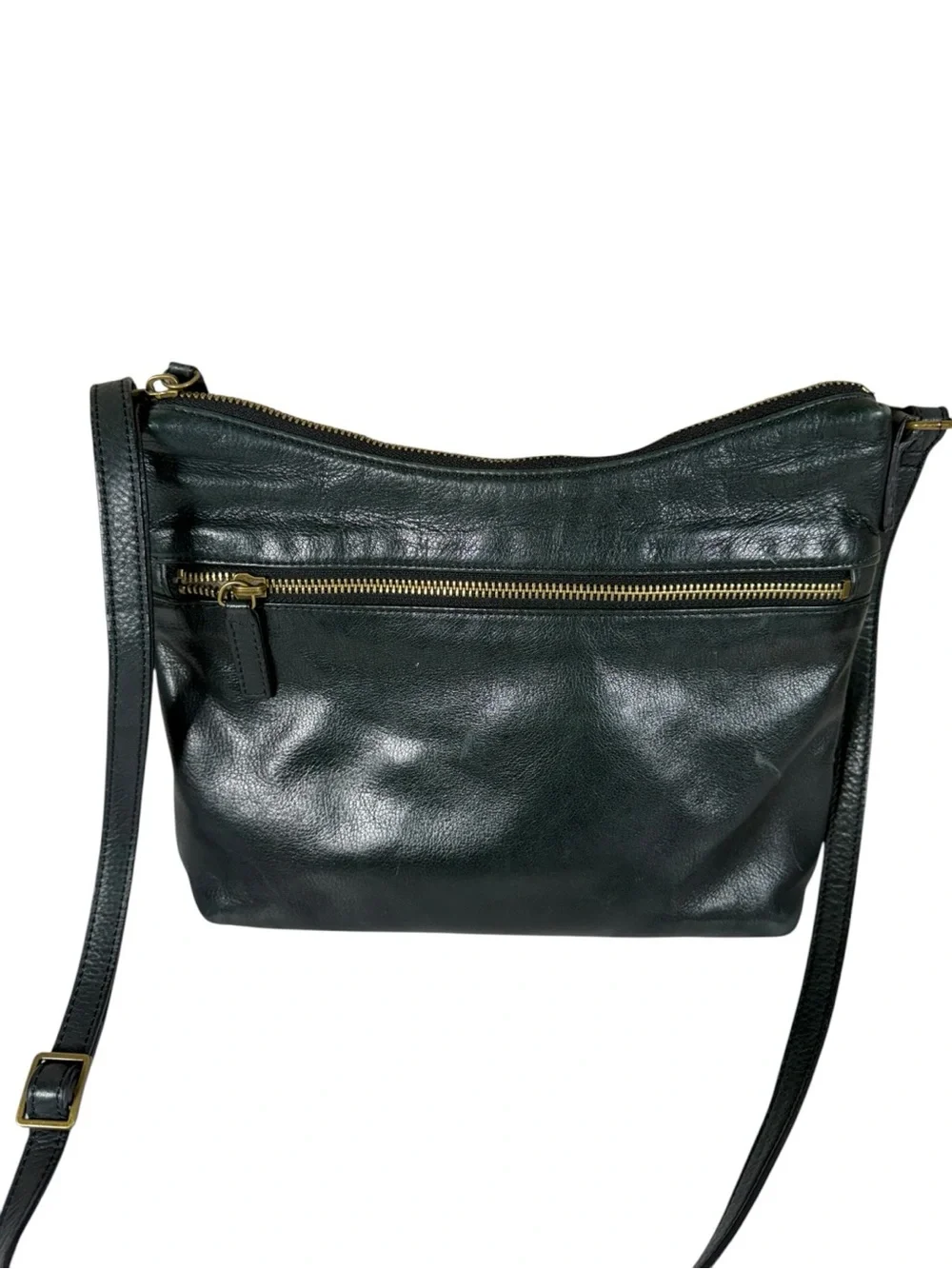 Margot Black Leather Crossbody Bag